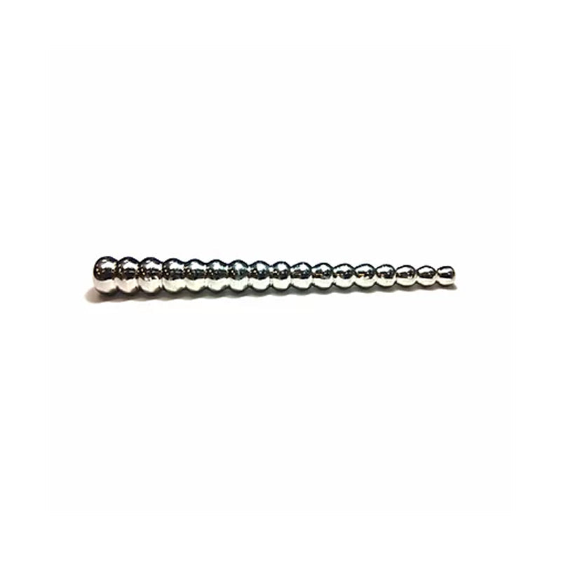 Stainless Steel Beaded Urethral Sound - Red Garter