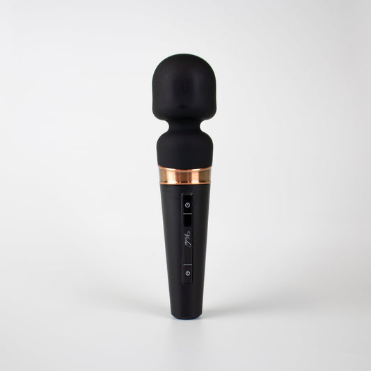 Titan Touch Panel Wand Massager Black - Red Garter