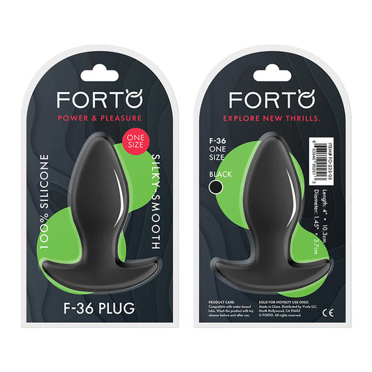 Forto F-36 Silicone T-Plug Black - Red Garter