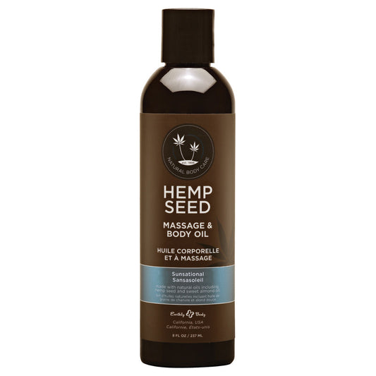 Earthly Body Hemp Massage Oil Sunsational 8 oz. - Red Garter