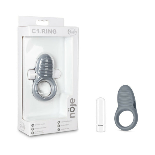 Blush Noje C1.Ring Rechargeable Vibrating Silicone Cockring Slate - Red Garter