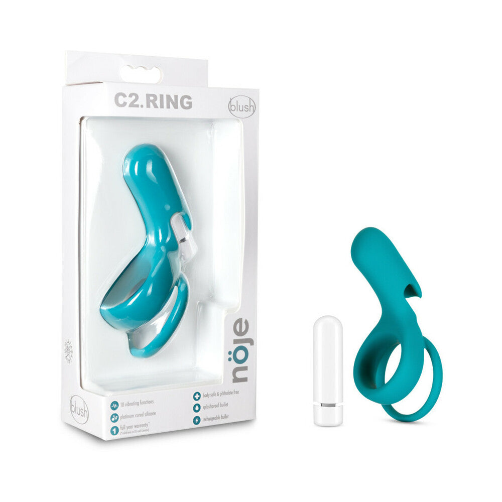 Blush Noje C2.Ring Rechargeable Vibrating Silicone Cockring Juniper - Red Garter