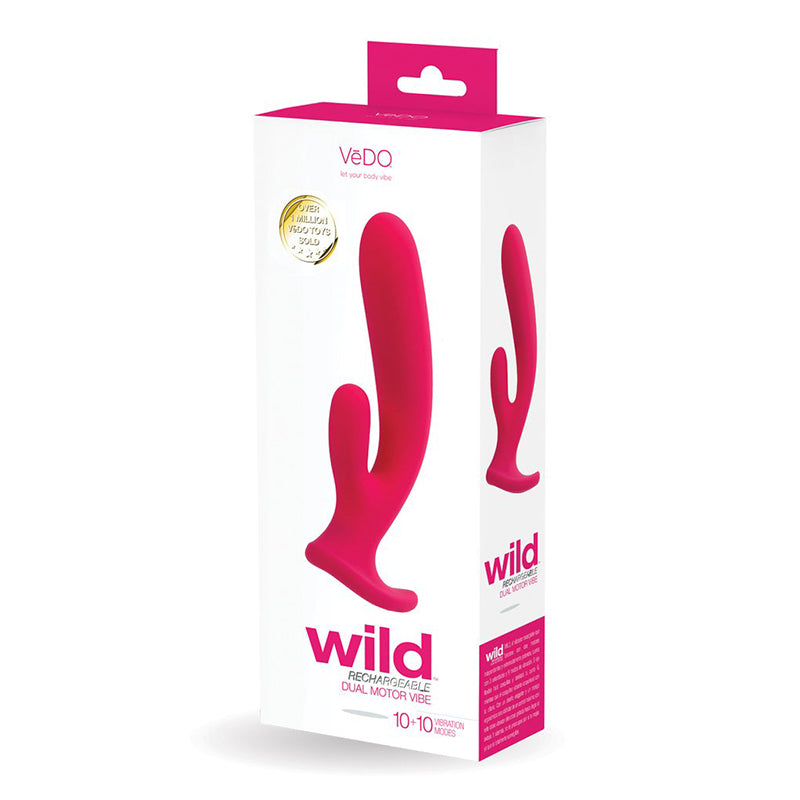 Vedo Wild Rechargeable Dual Vibe Pink - Red Garter