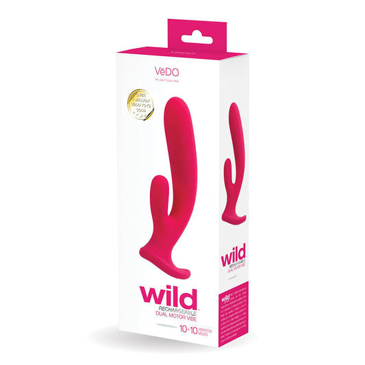 Vedo Wild Rechargeable Dual Vibe Pink - Red Garter