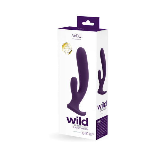 Vedo Wild Rechargeable Dual Vibe Purple - Red Garter