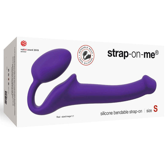 Strap-On-Me Semi-Realistic Bendable Silicone Strap-On Purple S - Red Garter