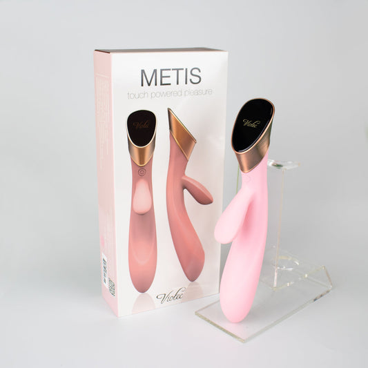 Metis Touch Panel Rabbit Vibrator Pink - Red Garter