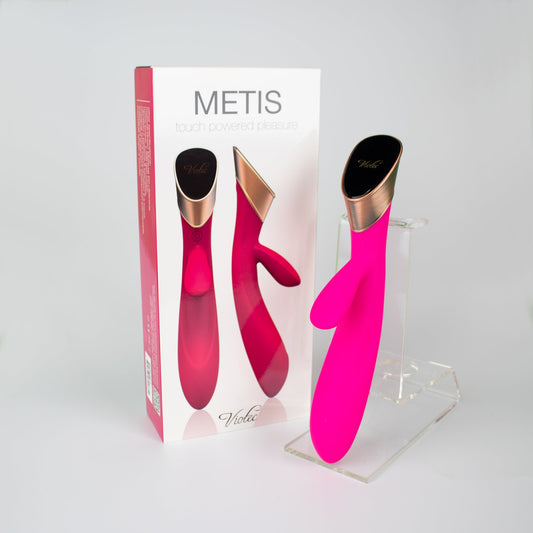 Metis Touch Panel Rabbit Vibrator Fuchsia - Red Garter