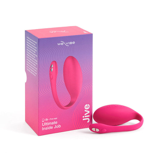 We-Vibe Jive Rechargeable Silicone Wearable Bluetooth Egg Vibrator Electric Pink - Red Garter
