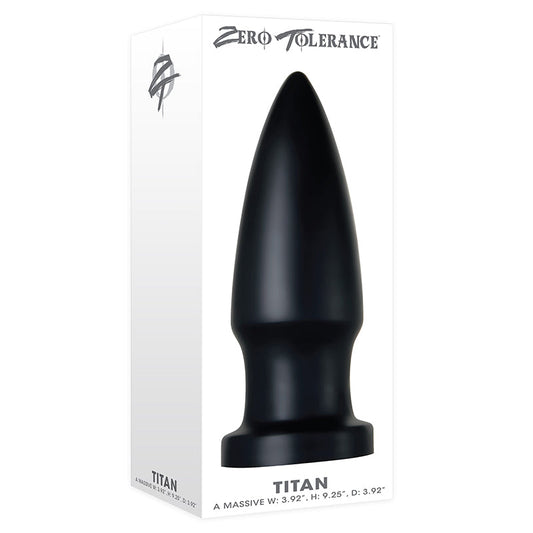 Zero Tolerance Titan Advanced Bullet-Shaped Anal Plug Black - Red Garter