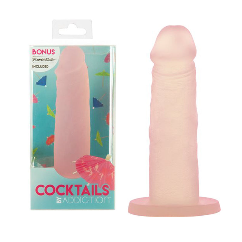 Addiction Cocktails Silicone Peach Bellini W/Power Bullet - Red Garter