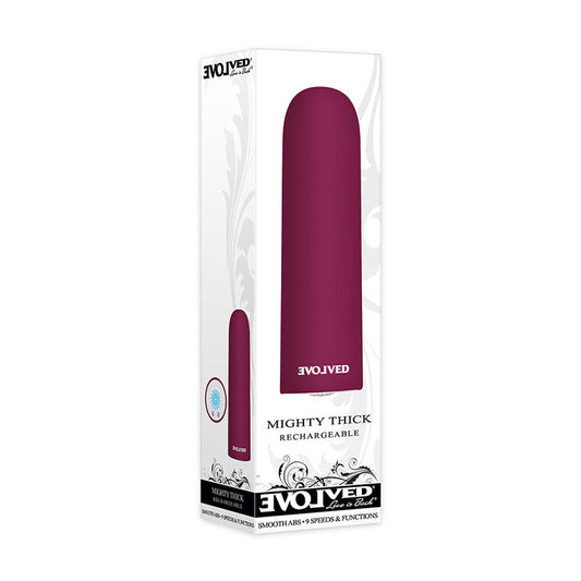 Evolved Mighty Thick Rechargeable Bullet Vibrator Burgundy - Red Garter