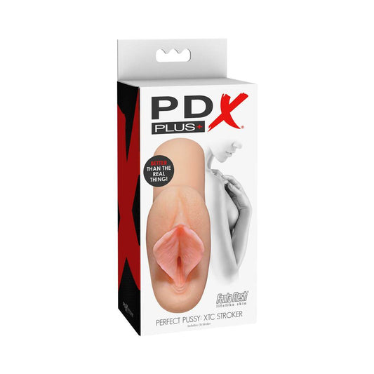 PDX Plus Perfect Pussy XTC Stroker Beige - Red Garter