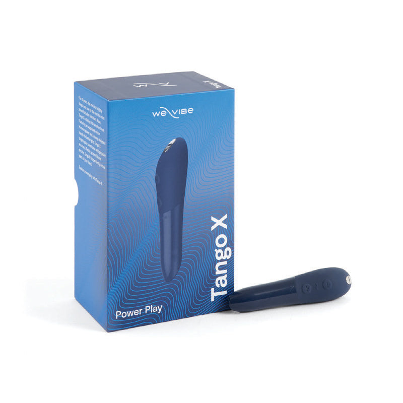 We-Vibe Tango X Rechargeable Silicone Intense Bullet Vibrator Midnight Blue - Red Garter
