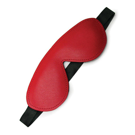 Kinklab Bondage Basics Padded Leather Blindfold - Red - Red Garter