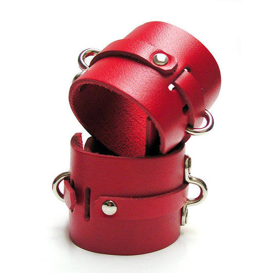 Kinklab Bondage Basics Ankle Cuffs - Red - Red Garter
