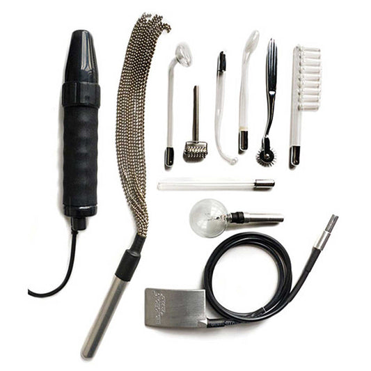 Kinklab Agent Noir Neon Wand Electrosex Kit - Red Garter