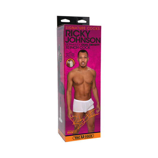 Signature Cocks Ricky Johnson 10-Inch ULTRASKYN Cock with Removable Vac-U-Lock Suction Cup - Red Garter