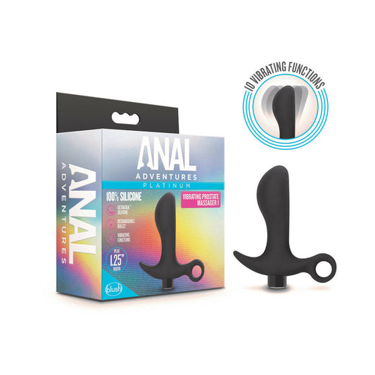 Anal Adventures Platinum Silicone Rechargeable Vibrating Prostate Massager 01 - Red Garter