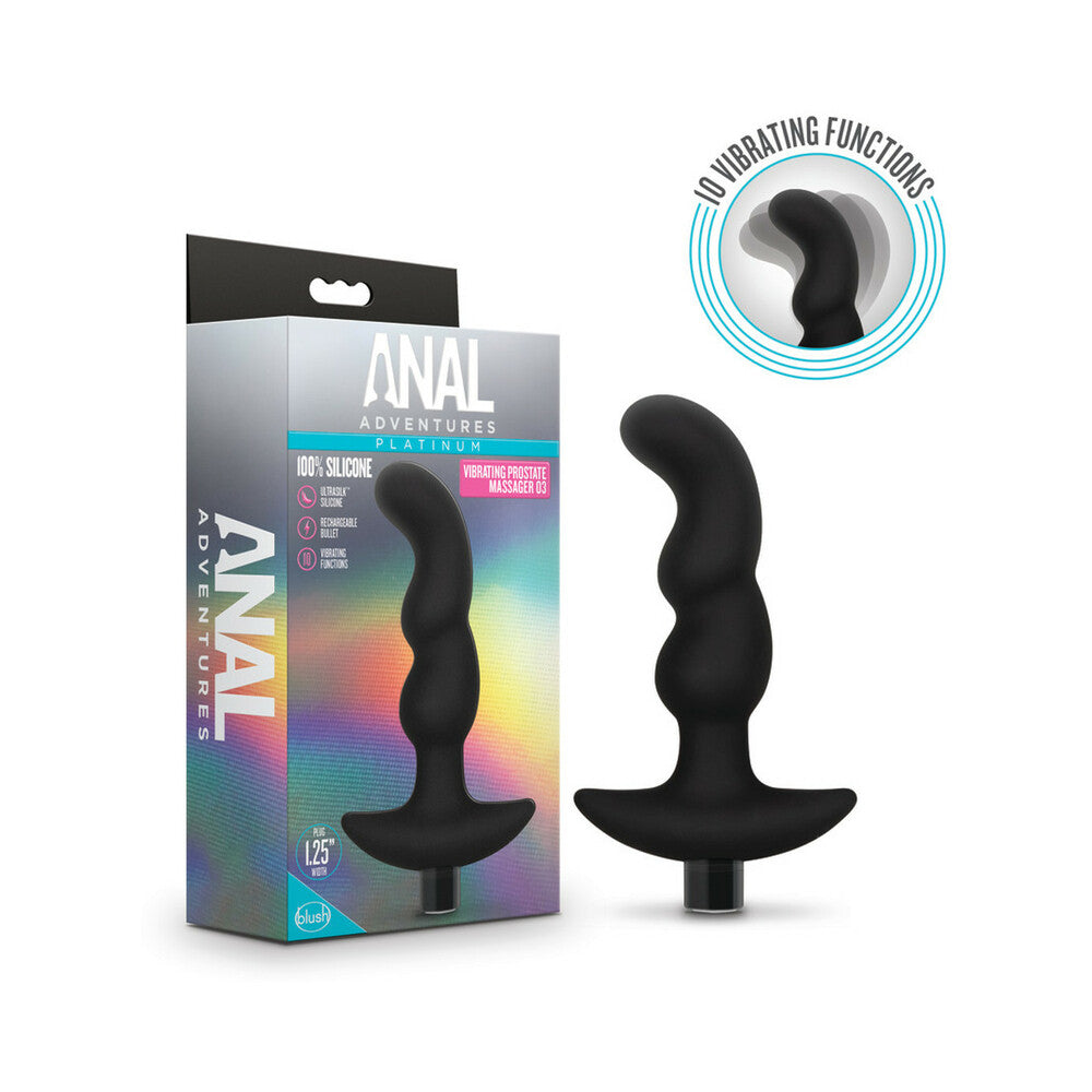 Anal Adventures Platinum Silicone Rechargeable Vibrating Prostate Massager 03 - Red Garter