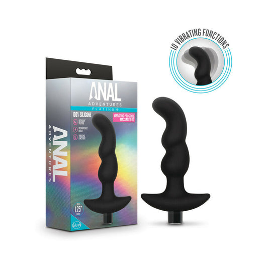 Anal Adventures Platinum Silicone Rechargeable Vibrating Prostate Massager 03 - Red Garter