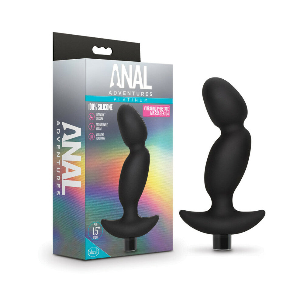 Anal Adventures Platinum Silicone Rechargeable Vibrating Prostate Massager 04 - Red Garter
