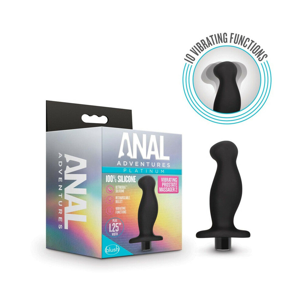 Anal Adventures Platinum Silicone Rechargeable Vibrating Prostate Massager 02 - Red Garter