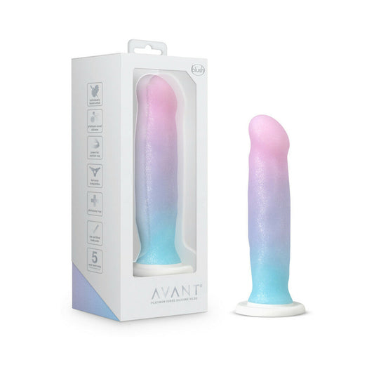 Avant D17 Lucky 8 in. Silicone Dildo - Red Garter