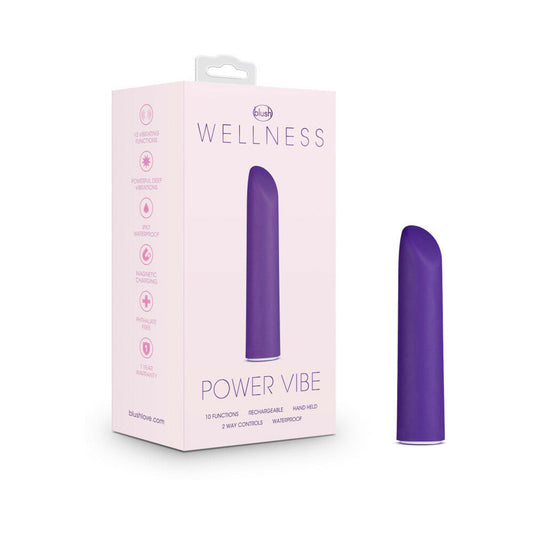 Wellness Power Vibe Rechargeable Bullet Vibrator Purple - Red Garter