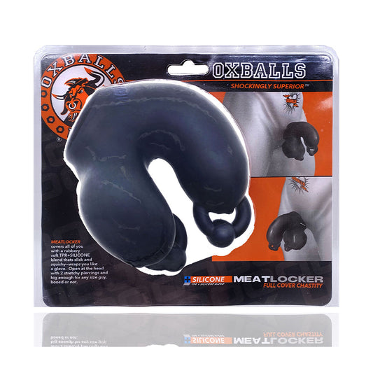 Oxballs Meatlocker Chastity Black Ice - Red Garter