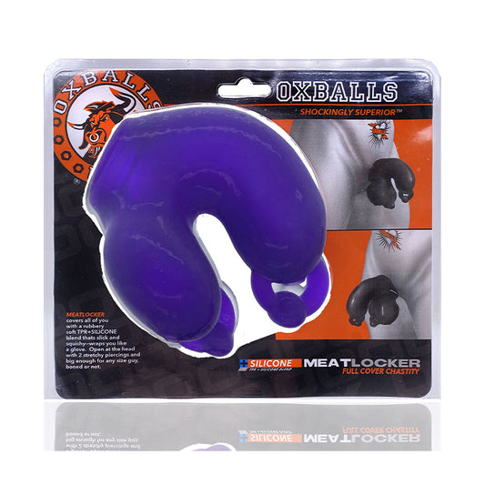 Oxballs Meatlocker Chastity Eggplant Ice - Red Garter