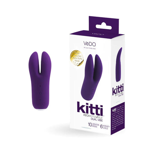 Vedo Kitti Rechargeable Dual Vibe Deep Purple - Red Garter
