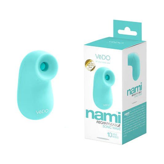 Vedo Nami Rechargeable Sonic Vibe Tease Me Turquoise - Red Garter