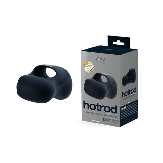 Vedo Hotrod Rechargeable Warming Masturbator Just Black - Red Garter