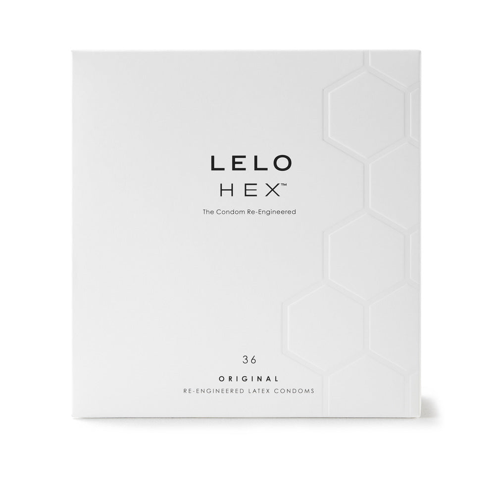 LELO HEX Original Lubricated Latex Condoms 36-Pack - Red Garter