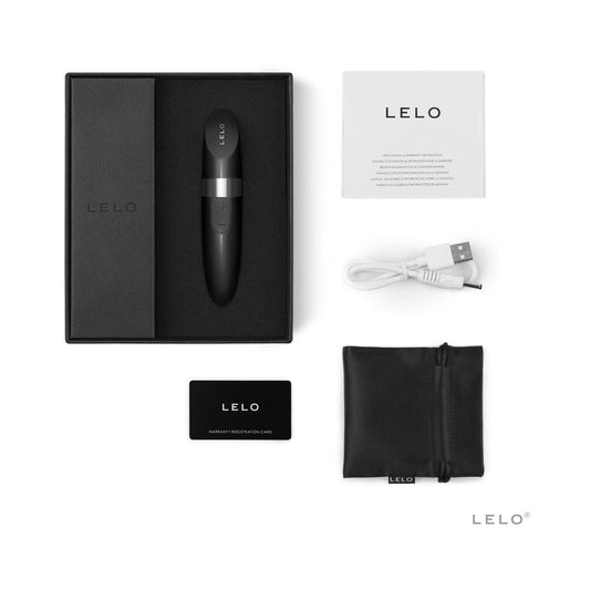 LELO MIA 2 Rechargeable Lipstick Vibrator Black - Red Garter