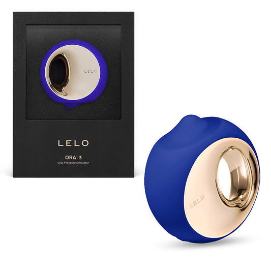 LELO ORA 3 Rechargeable Clitoral Stimulator Midnight Blue - Red Garter