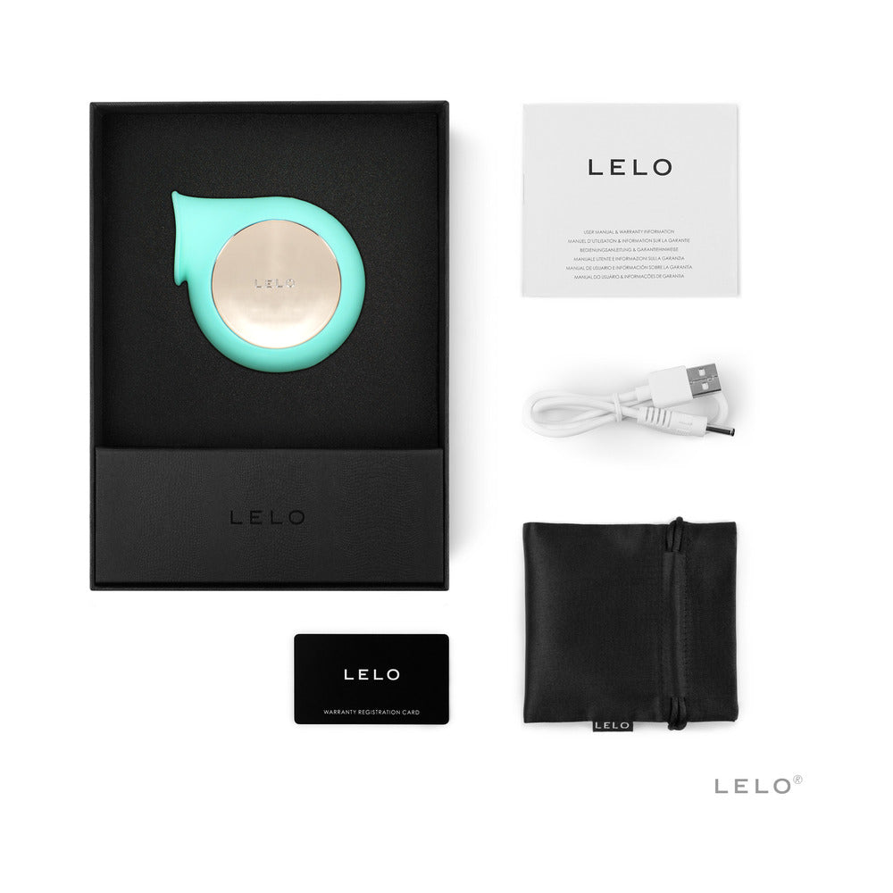 LELO SILA Rechargeable Sonic Clitoral Stimulator Aqua - Red Garter