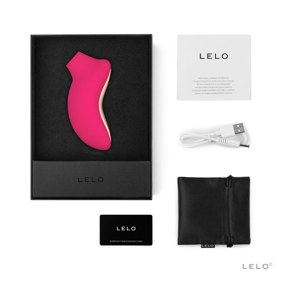 LELO SONA 2 Cruise Rechargeable Clitoral Stimulator Cerise - Red Garter