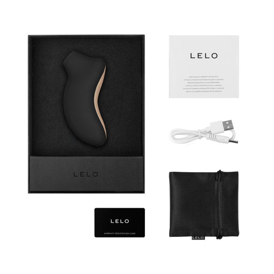 LELO SONA Rechargeable Clitoral Stimulator Black - Red Garter