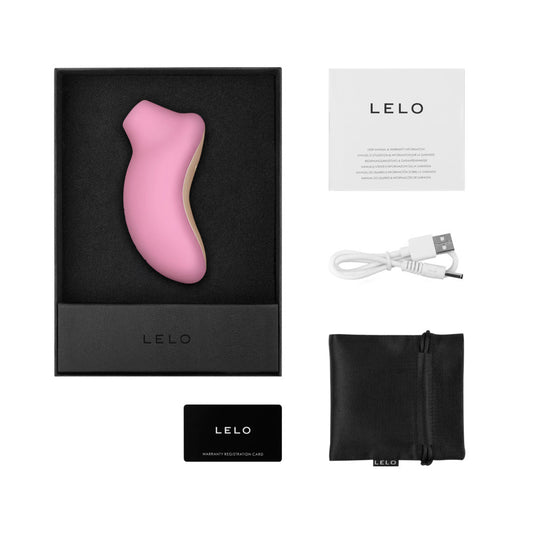 LELO SONA Rechargeable Clitoral Stimulator Pink - Red Garter