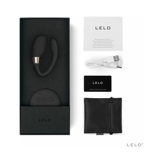 LELO TIANI 3 Rechargeable Dual Stimulation Couples Vibrator with Remote Black - Red Garter