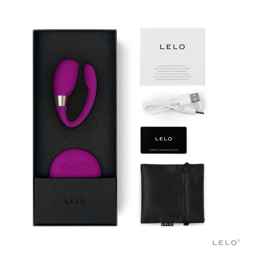 LELO TIANI 3 Rechargeable Dual Stimulation Couples Vibrator With Remote Deep Rose - Red Garter