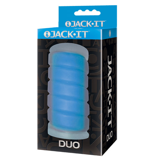 Jack-It Duo Stroker Sky Blue - Red Garter