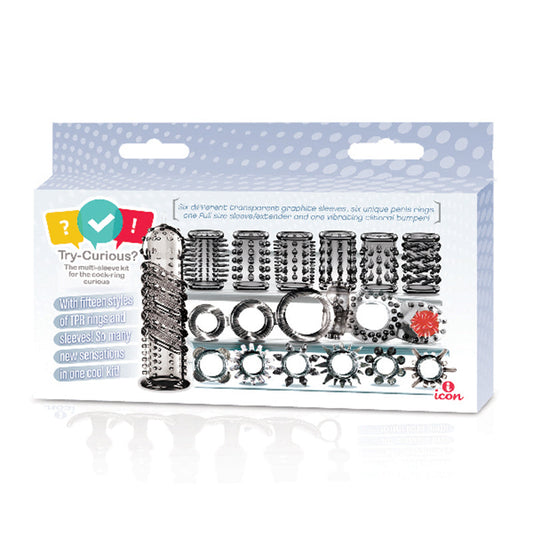 Try-Curious Cock Ring & Sleeve Set - Red Garter