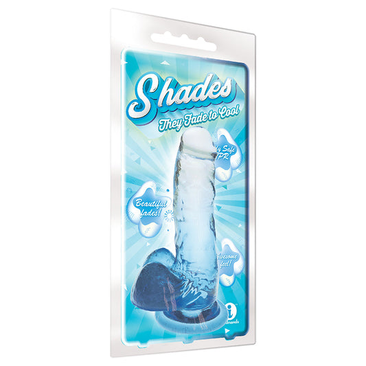 Shades Medium 7in Jelly TPR Gradient Dong Blue - Red Garter