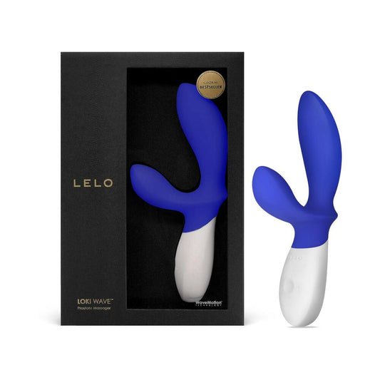 LELO LOKI WAVE Rechargeable Dual Stimulation Prostate Vibrator Federal Blue - Red Garter
