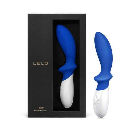 LELO LOKI Rechargeable Prostate Vibrator Federal Blue - Red Garter