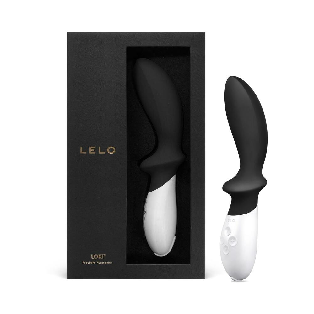 LELO LOKI Rechargeable Prostate Vibrator Obsidian Black - Red Garter