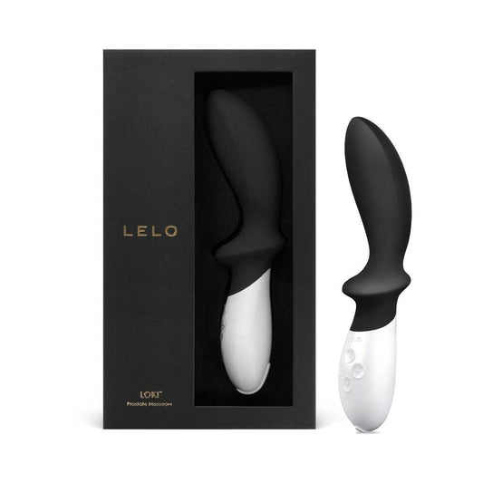 LELO LOKI Rechargeable Prostate Vibrator Obsidian Black - Red Garter